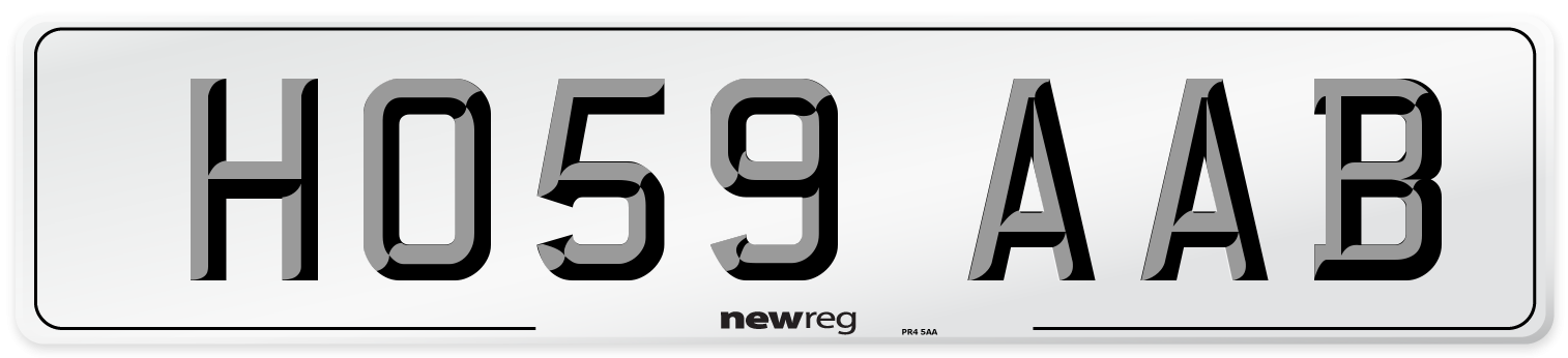 HO59 AAB Number Plate from New Reg